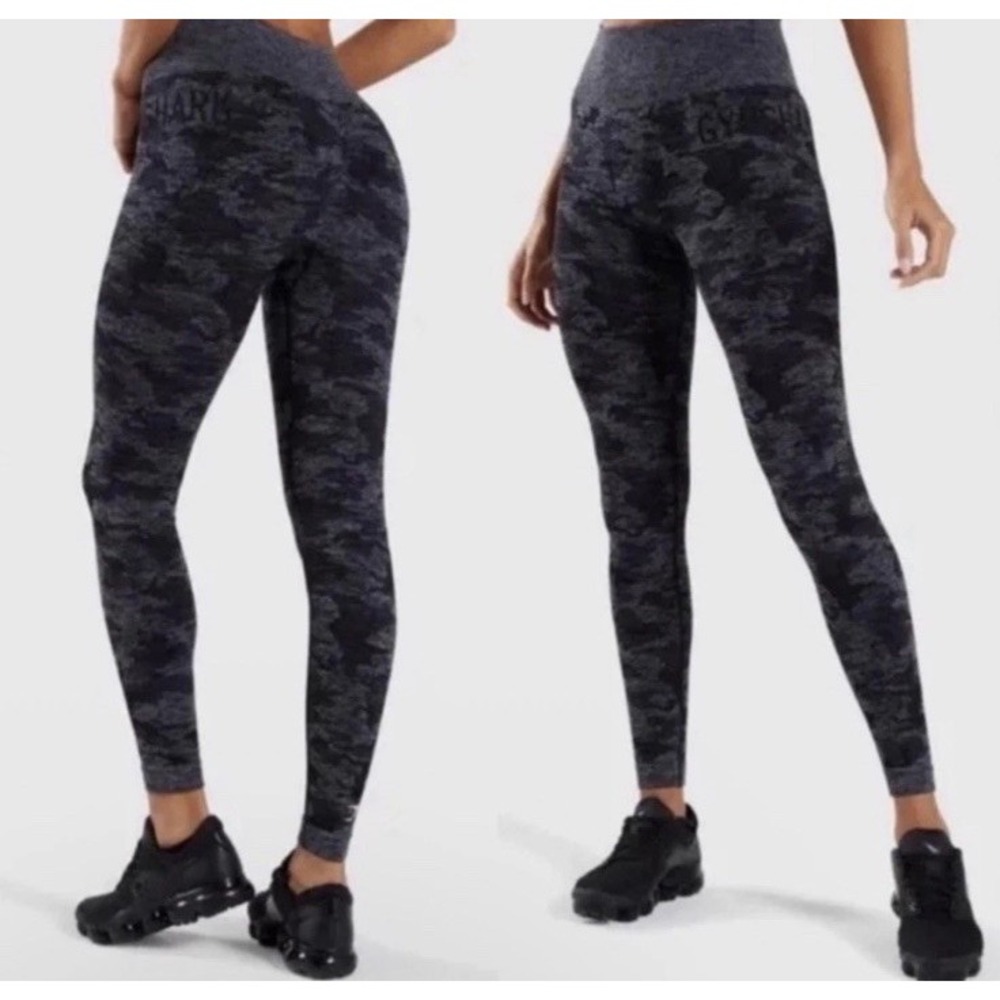 Gymshark Adapt Camo High Rise Leggings Pants Stretch Black Women's Medium